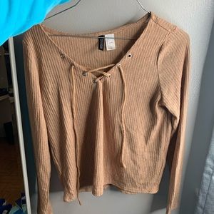 TAN RIBBED SHIRT